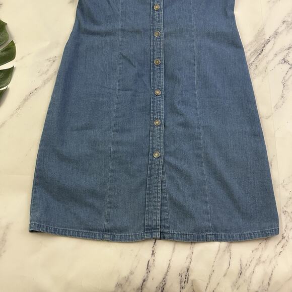 Charter Club Womens Vintage Y2k Denim Dress Size 4 Blue Button Front Jeans Shirt - Picture 4 of 9